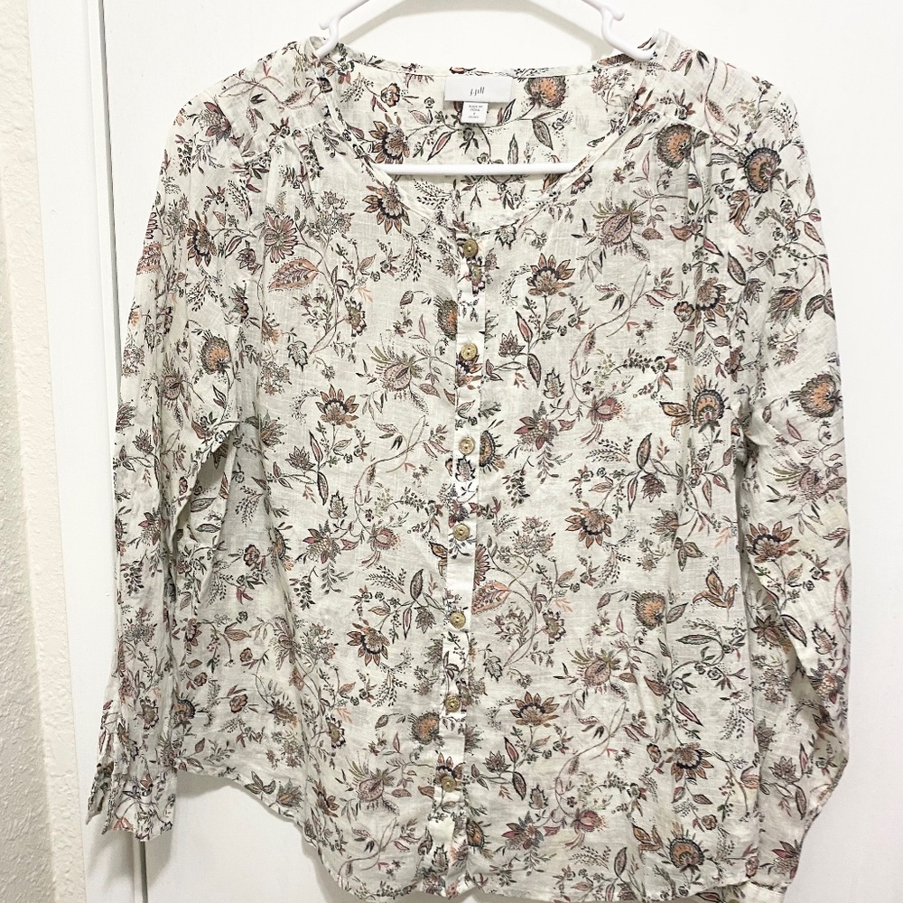 JJill Size  S  Women’s Floral Long Sleeves